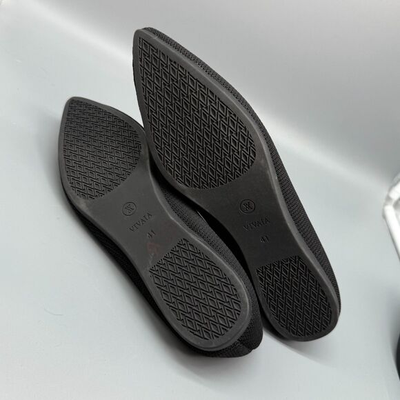 Vivaia Aria 5° Pointed-Toe Ballet Flat Women's 10 Black Knit Slip-On Comfort - Picture 9 of 11